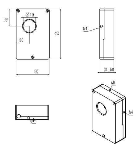 超快電動激光快門19mn快門尺寸圖 超快電動激光快門19mn快門尺寸圖