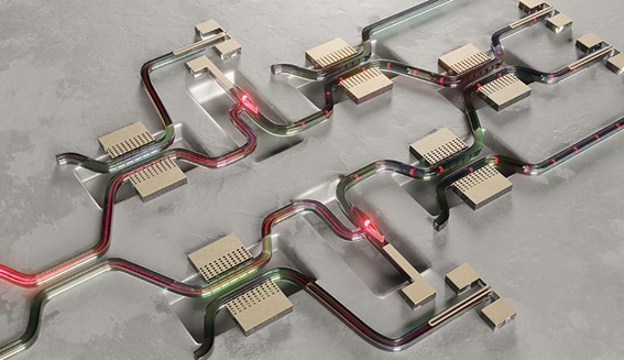 芯片級(jí)光開關(guān)技術(shù)示意圖 芯片級(jí)光開關(guān)技術(shù)示意圖