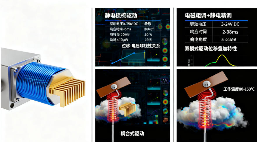 MEMS光開關(guān)靜電梳齒驅(qū)動(dòng)扭臂式熱驅(qū)動(dòng)耦合式特性對比 MEMS光開關(guān)靜電梳齒驅(qū)動(dòng)扭臂式熱驅(qū)動(dòng)耦合式特性對比